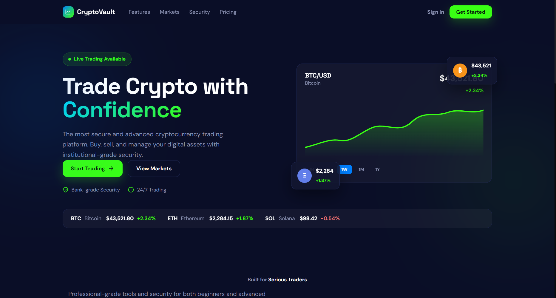 Dashboard Crypto Fintech