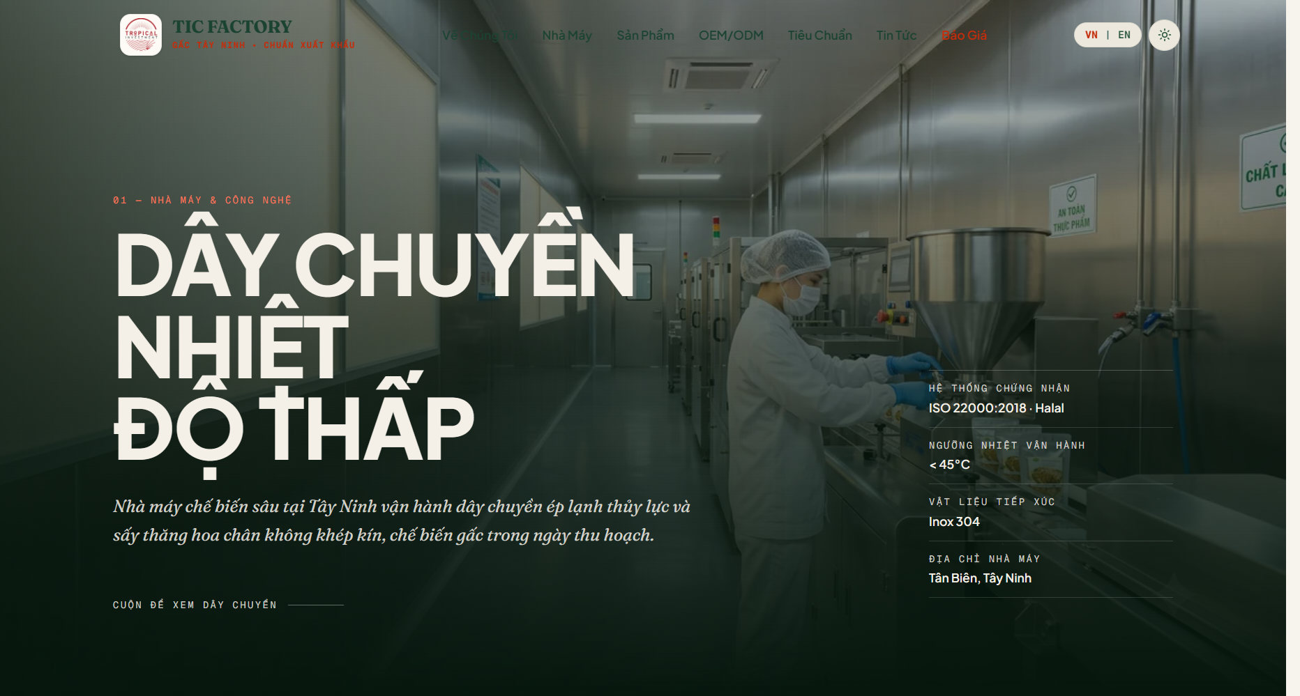 Dây chuyền chiết xuất nhiệt độ thấp